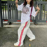 kpop vintage cargo casual harajuku pant women streetwear striped oversize baggy jogging sweatpants wide trousers school outfit unique joggers style 2260