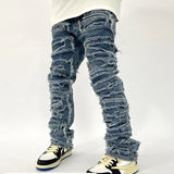 retro hole ripped distressed jeans for men straight washed harajuku hip hop loose denim trousers vibe style casual jean pants denim street jeans