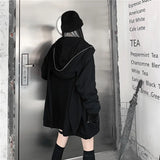 Autumn Winter Emo Bunny Hoodie Women Zip Up Kawaii Sweatshirt Rabbit E