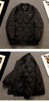 Japanese High Street Men and Women Winter Trendy Personalized Baseball Jacket Thick Jacket Couple Loose Retro Harajuku Top y2k