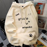 Korean style autumn and winter men and women trendy personalized letter printed hooded sweatshirt student loose retro Harajuku