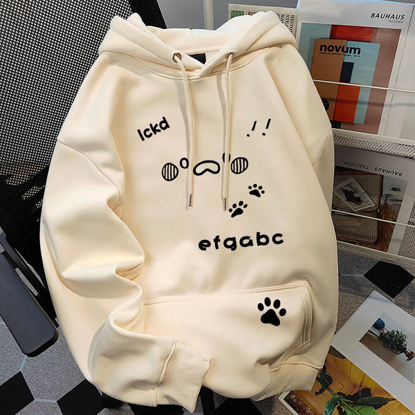 Korean style autumn and winter men and women trendy personalized letter printed hooded sweatshirt student loose retro Harajuku