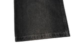 ro style ribbons wide leg multi pockets smoke grey baggy jeans for men straight pantalones hombre drawstring denim trousers unique jeans style 1213