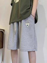 summer mens letter appliques waffle shorts baggy running wide leg casual short pants solid drawstring gym straight y2k shorts unique shorts style 3517