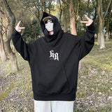Autumn Ninja Neck Streetwear Hoodies Men Fleece Goth Letter Hip Hop Ho