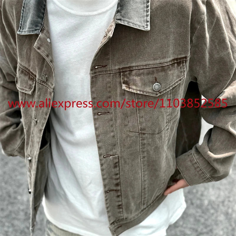 print design hop graphic fit oversized urban material image - wear hip streetwear quality essential unisex fashion 994663 casual fall-new-american-heavyweight-vintage-mens-denim-jacket-high-quality-tops-oversize-fashionable-and-versatile-clothing-collar style everyday premium style high streetwear design ID 5725f
