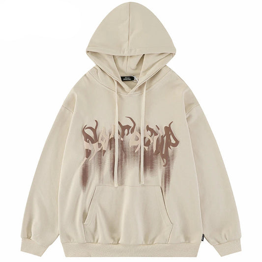 2023 Hip Hop Streetwear Hoodie Sweatshirt Letters Bubble Printing Hood