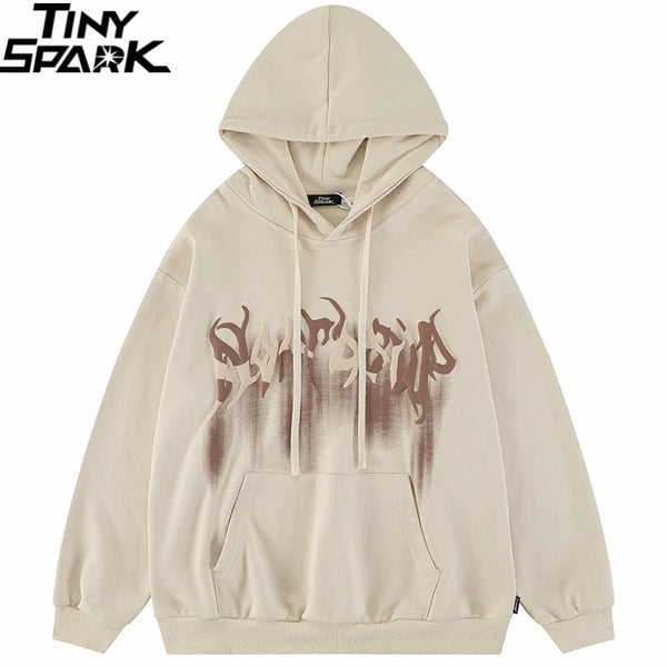 2023 Hip Hop Streetwear Hoodie Sweatshirt Letters Bubble Printing Hood