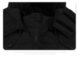 2024AW windproof warm turtleneck slant cut pocket detachable hooded cotton suit