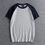 Glitchcore Anime panel – Summer Short Sleeved Mens New Retro Stitching Contrast Color