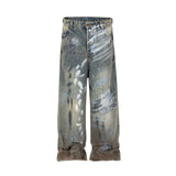graffiti handdrawn damaged wash baggy jeans for men and women straight streetwear y2k denim trousers pantalones hombre cargos 1 military streetwear pants