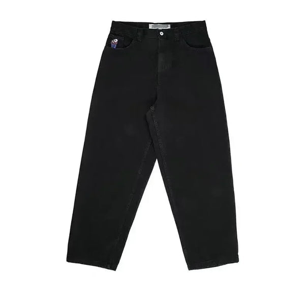 hip hop polar big boy jeans y2k japanese harajuku cartoon embroidery retro baggy jeans black pants womens mens wide leg trouser vintage washed jeans