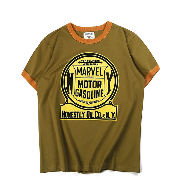 Skatercore Graphic tee – Summer Mens Short Sleeved New Cotton Letter Printing Locomot