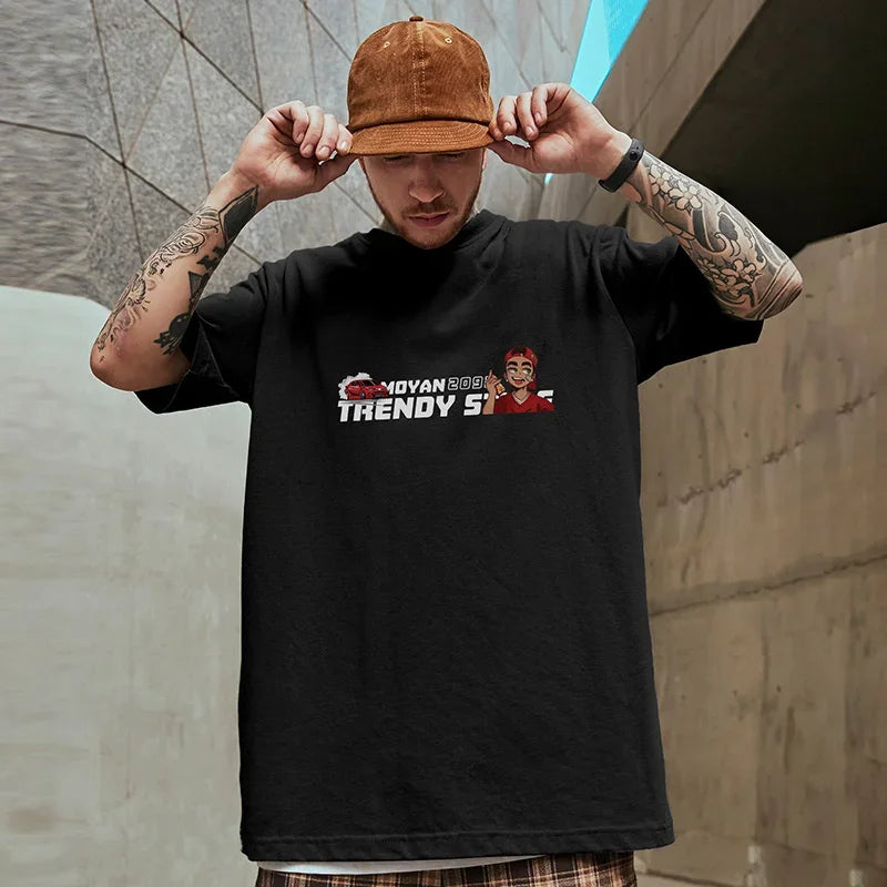 Gothic Vintage anime – Trendy Style Skateboard Boy Graphic Printed T Shirt For Men