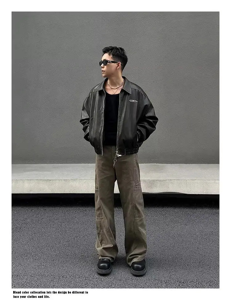 american high street retro men and women trendy straight work pants couple spring and autumn hip hop loose casual pants y2k unique default style 816