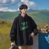 New Goth Oversized Pullover Hoodies For Men Letter Print Hooded Sweatshirts Hip Hop Aesthetic Harajuku Y2K Streetwear Hoodie