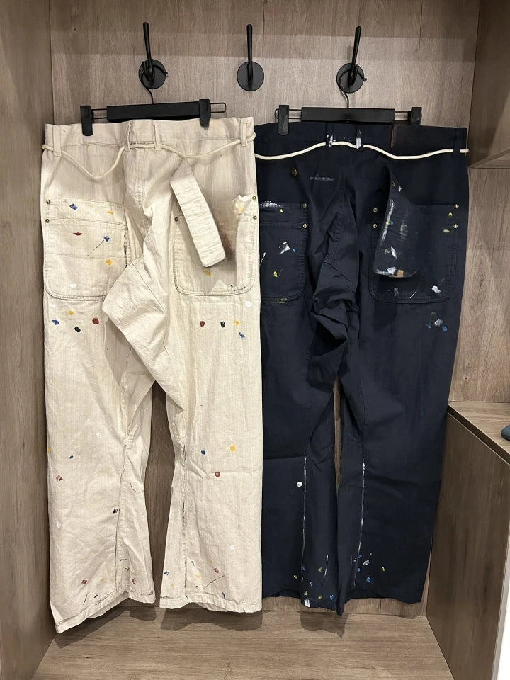 high new luxury men prefab twisted 8 pockets rope adjust waist ink comfortable cotton parkour sweat casual pants sweatpants 708 unique joggers style 1473