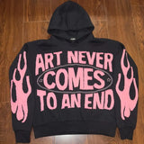 American Fashion Goth Trend Letter Pattern Oversized Hoodie Mens Retro