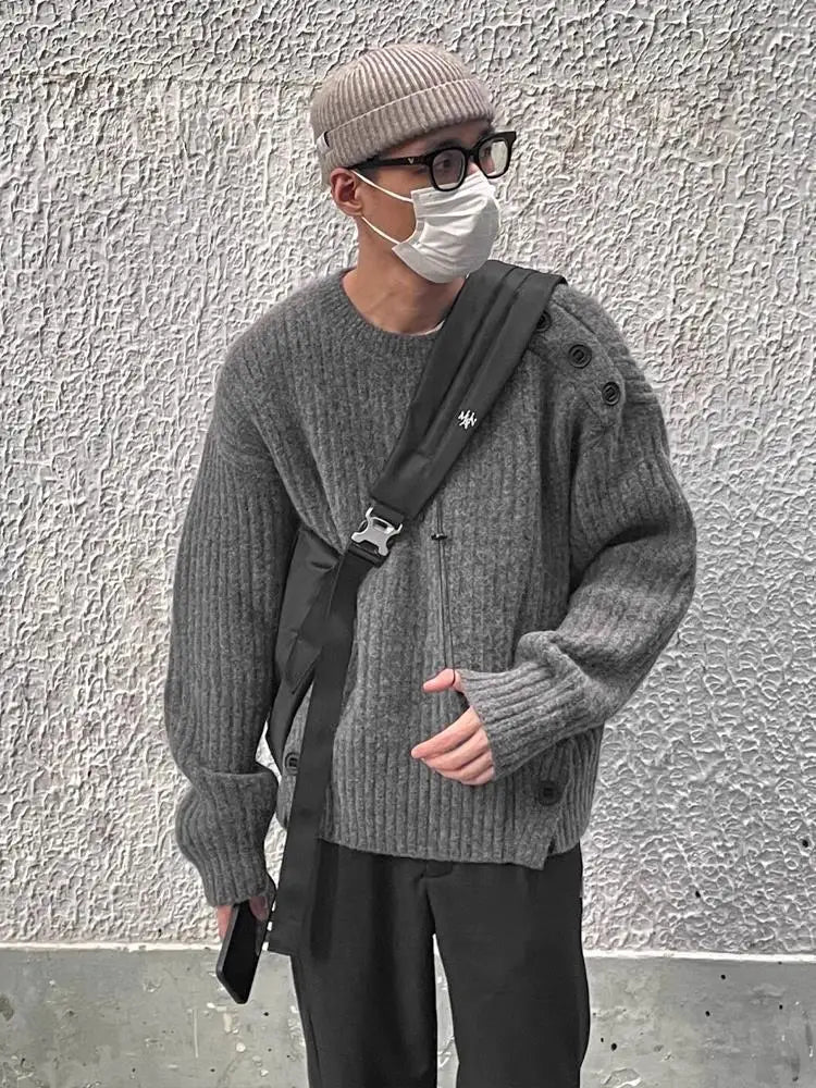 bold fire sweater, layered fit piece, aesthetic soft knit grunge sweater for cozy streetwear