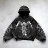 Oversized Sweatshirt Shining Angel Hoodies Women Goth New Couples Goth
