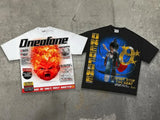 Street Hip-hop Rock Cartoon Anime Print Oversized Short-sleeved T-shirt Y2k Harajuku Gothic Punk Casual Loose Men Women Clothing