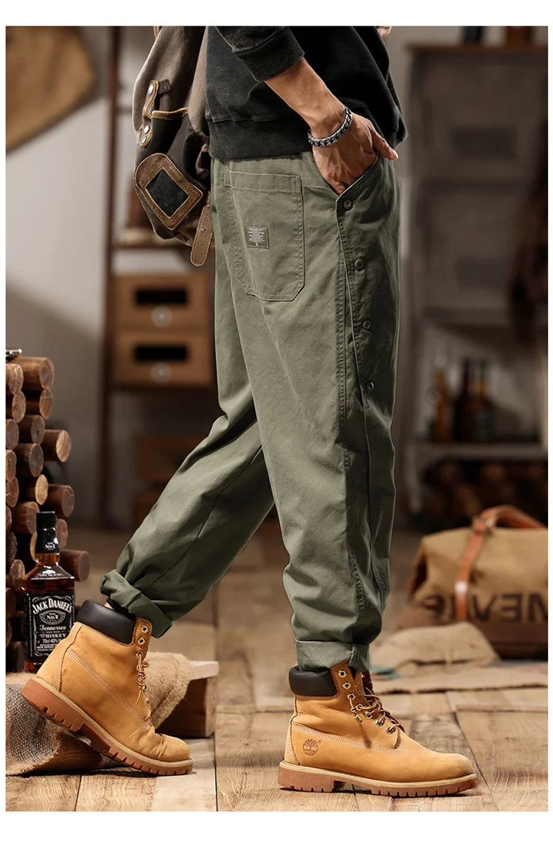 new breasted cargo tracksuit pants for men autumn y2k vintage harem tactical sweatpants casual outdoor baggy joggers trousers unique joggers style 62