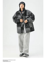 Skatercore Fit – Men Paisley Fleece Jackets Coats Fashion Hairy Zipper Loose