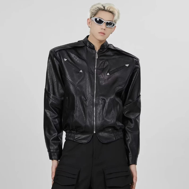 techwear zip bomber, urban street style, mens fashion