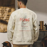 Autumn Funny Fishing Graphic Print Sweatshirts For Men High Street Let