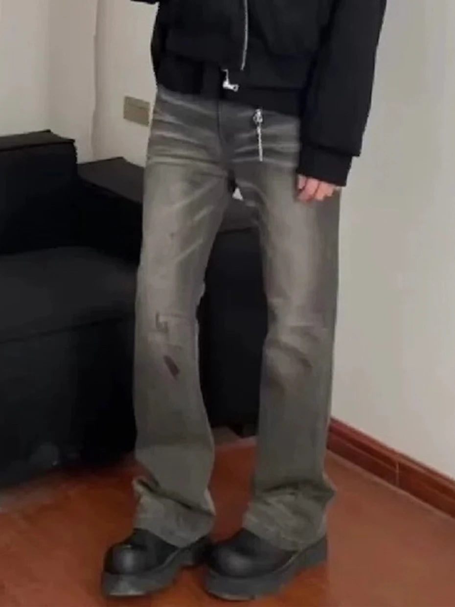 mens black slim flared jeans hi street fashion luxury designer jeans trousers male denim pants unique jeans style 5539