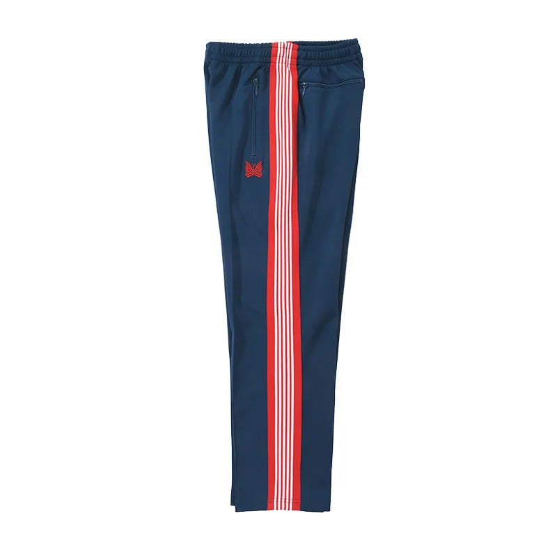 blue pattern embroidery casual motion pants men woman fashion street side edge weaving straight cylinder trousers unique default style 4732
