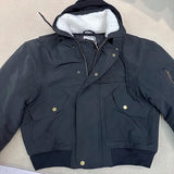 2024AW new cotton dress solid color hooded multi-pocket jacket