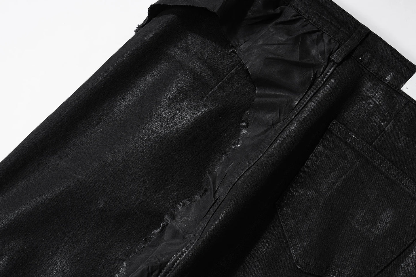 y2k streetwear wax leather strecth jeans for men and women ropa hombre baggy flare pants oversized straight denim trousers 1 unique jeans style 1144