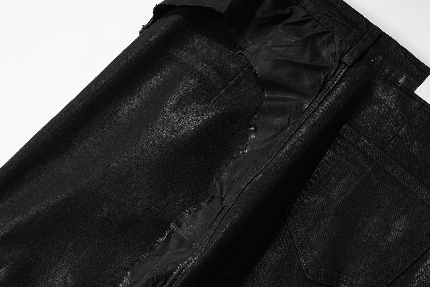 y2k streetwear wax leather strecth jeans for men and women ropa hombre baggy flare pants oversized straight denim trousers 1 unique jeans style 1144