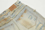 mens fashion ripped jeans blue straight baggy jeans trousers luxury loose casual distressed denim pants male unique jeans style 6062