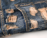 high street hole distressed ripped straight baggy jeans for men washed patchwork casual cargo pants oversized denim trousers unique cargo style 2877
