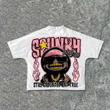 Sadcore Streetwear – Harajuku Astronaut Graphic T Shirts Oversized Y2K Tops 100 C – Edgy Streetwear for All Genders