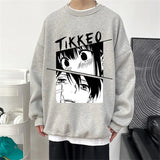 Autumn Japanese Anime Fashion Men Sweatshirt Graphic Fleece Y2K Clothes