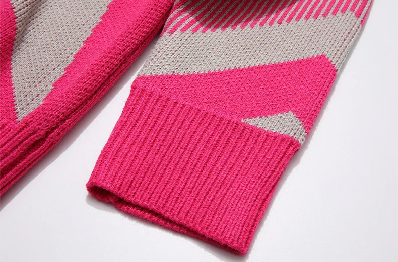 stars knitted sweater unisex harajuku letter embroidery sweater casual pink color pullover streetwear sweaters jumpers knitwear trendy hip hop style outerwear, oversized graphic print design, streetwear fashion hoodie