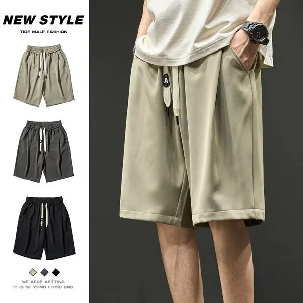 summer mens baggy casual shorts 2024 new y2k streetwear sweat short pants male sports fitness breathable basketball bermuda drawstring street shorts