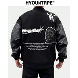 Men Streetwear Jacket Patchwork Baseball Bomber Jackets Coats Hip Hop Harajuku Motorcycle Oversized Outerwear black streetwea - variant style 9abc60 for streetwear fashion