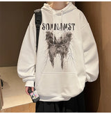 New Gothic Butterfly Printed Hooded Sweatshirt For Men Y2K Harajuku Fa