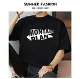 Y2k Anime panel – Heavy Cotton Clothes For Boys Short Sleeved Cotton Loose Clo