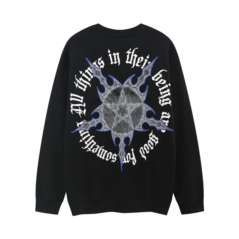 Gothic Oversized Tee – Rainbowtouches Mens High Street Long Shirts Casual T Shirt F – Edgy Streetwear for All Genders