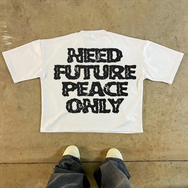 sadcore manga graphic tee with glitchy vaporwave design elements