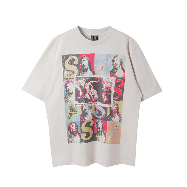 gothic graphic tee featuring vintage retro series veges print high street worn streetwear cotton quality casual loose short sleeve tops t shirt