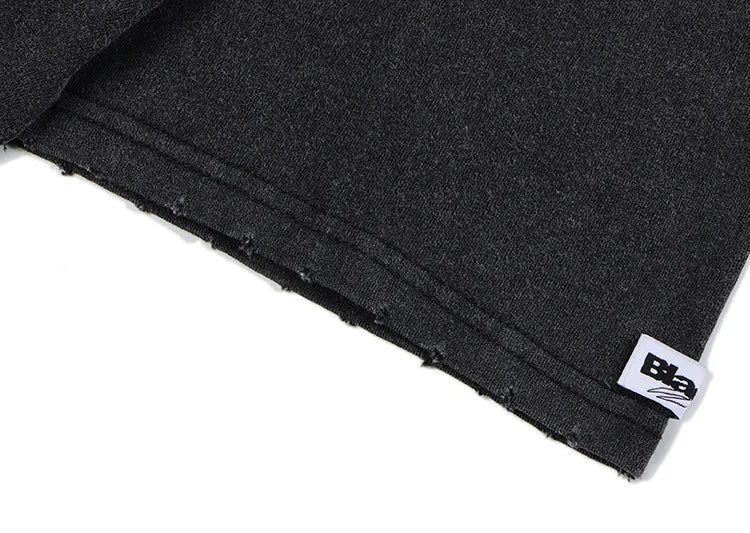 Sadcore Streetwear – 2023 Hip Hop Washed Black T Shirt Oversized Men Streetwear J – Edgy Streetwear for All Genders