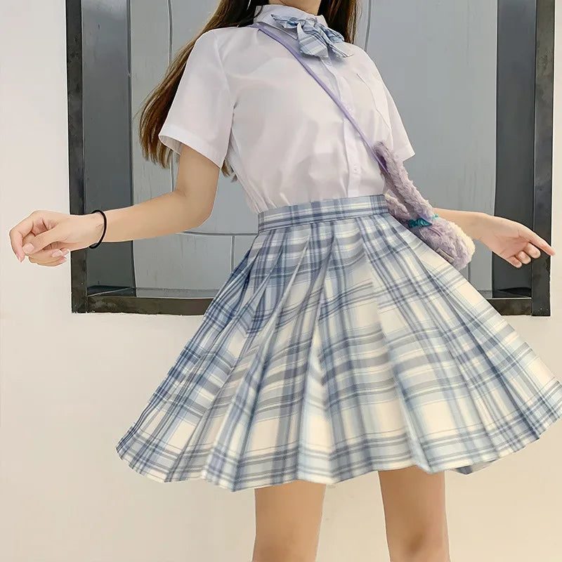 Jk Uniforms Gyaru School Uniform for Girl Student Pleated Skirt Uniform Set Women Short Sleeve Bow Tie Seifuku Japanese Style