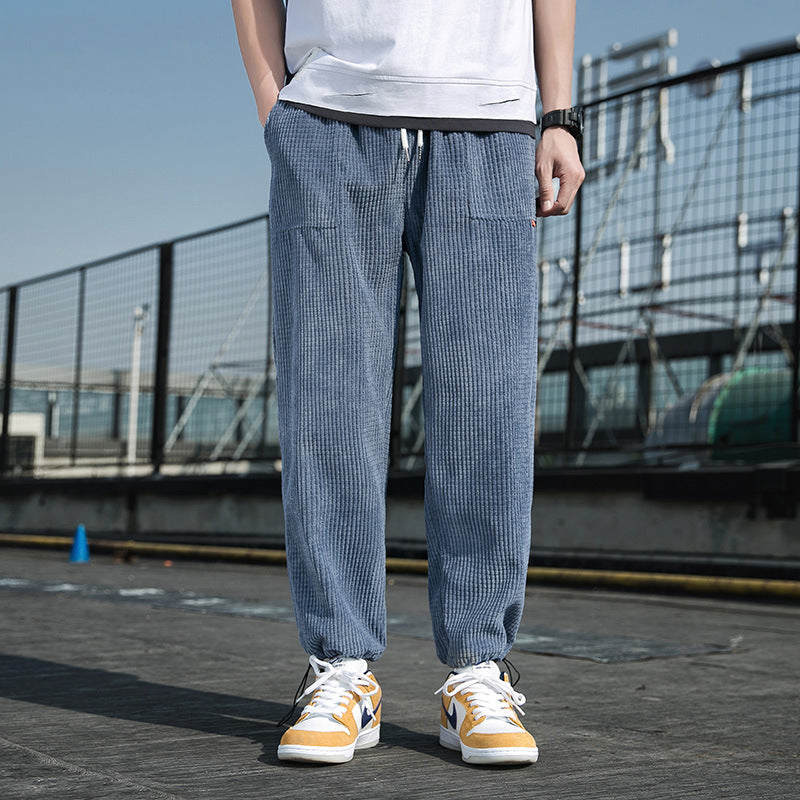 2023 spring and autumn new light luxury fashion men casual pants korean version loose sports all match pants boutique clothing unique default style 3666