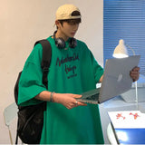 Korean style new Hong Kong style trendy letter printed short-sleeved trend loose and versatile casual couple half-sleeved top